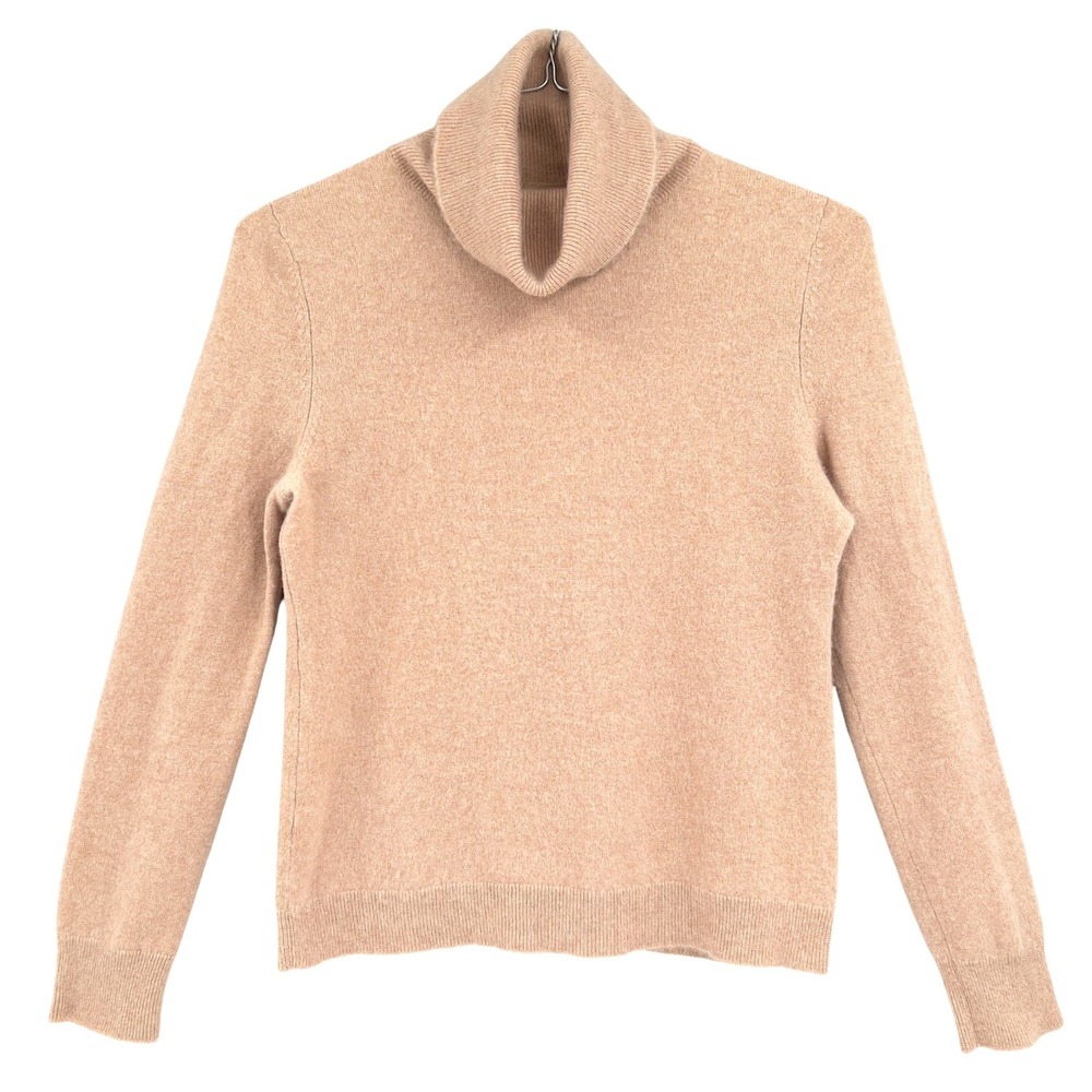 Antonio Melani Womens L 100% Cashmere Turtleneck Sweater Apricot Peach Soft Girl